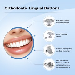 AZDENT Dental Orthodontic Lingual Buttons Bondable Round /Rectangular Base