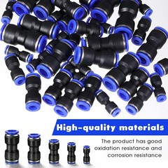 50PCS Air Line Fittings Straight Push Quick Release Connect Pneumatic Connectors