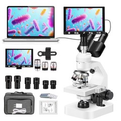 40-2000x Three-eye biological outdoor education student Laboratory microscope