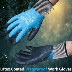 Waterproof Work Gloves Latex Coated Safety Grip For Builders Garden Unisex