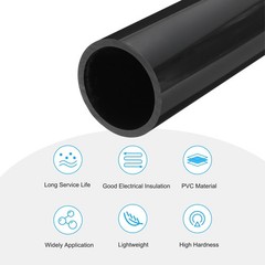 Rigid Round Pipe 63.8mm 2-1/2″ ID 75mm 3″ OD 350mm Dark Grey High Impact