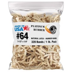 Bulk 3 Pounds – Platinum Rubber Bands USA Postal Size #64 (3-1/2 x 1/4″) 960pcs