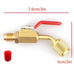 3PCS/Set Brass Air Conditioning HVAC 1/4″ Shut Valve For AC Charging Hoses