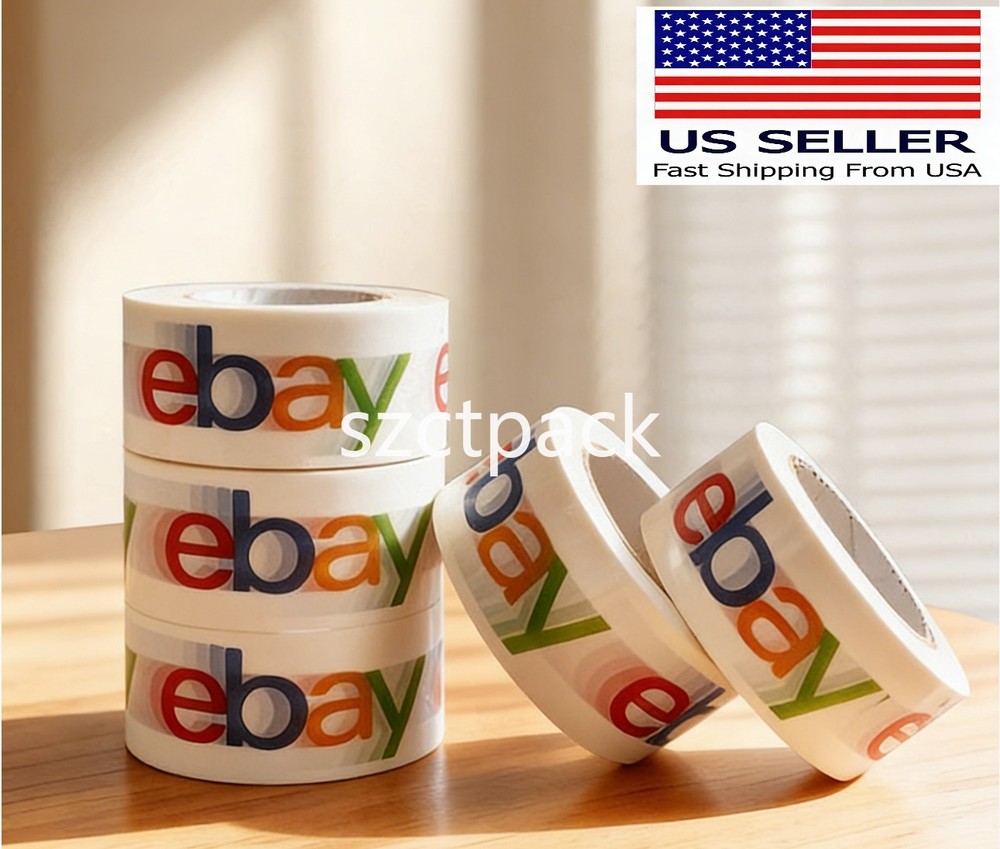 4 Rolls eBay Branded Logo BOPP Shipping Tape | 100yards x 2″ New Sealed