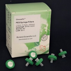 13mm PES Syringe Filter (0.22/0.45 um Pore Sizes, Non-sterile, 100 pieces)
