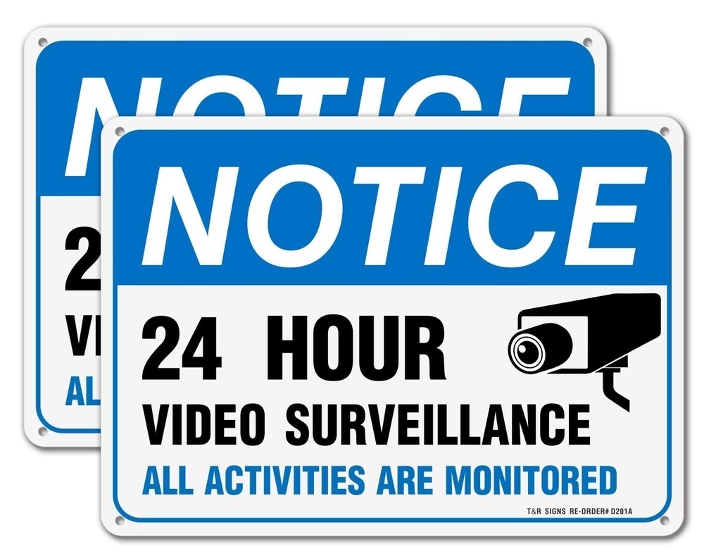 Video Surveillance Sign, All Activities Are Monitored 2 Pack 7 x 10 Inches …