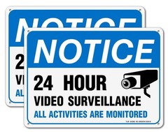 Video Surveillance Sign, All Activities Are Monitored 2 Pack 7 x 10 Inches …