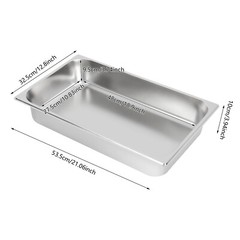 4-Pack Hotel Pans Commercial Steam Table Pan w/ Lid Stainless Steel Food Pan US