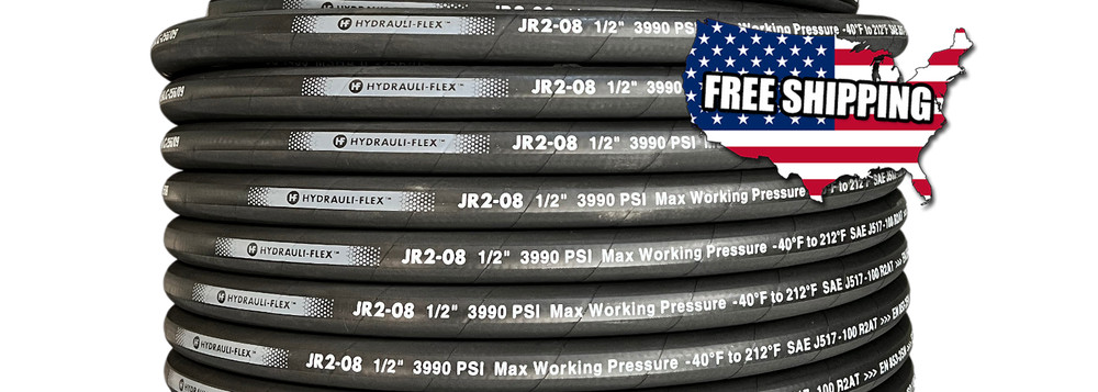 ** NEW 50ft R2-08 1/2″ SAE 100 R2 AT 2 WIRE HYDRAULIC HOSE FREE SHIPPING**