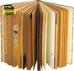 A5 Vintage Travel Journals for Women, European Kraft Paper Diary Color Illustrat