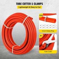 VEVOR 1/2″x1000ft Pex Tubing Oxygen Barrier Red Pex-B Pipe Radiant Floor Heat