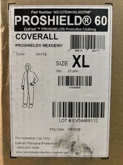 DuPont Size XL ProShield 60 Elastic Disposable Coveralls PK25 (4LUL2) MSRP $199
