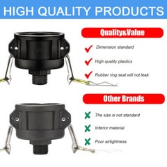 330 Gallon IBC Tote Water Tank Adapter 2″ to 3/4″ Cam Lock Garden Hose Coupling