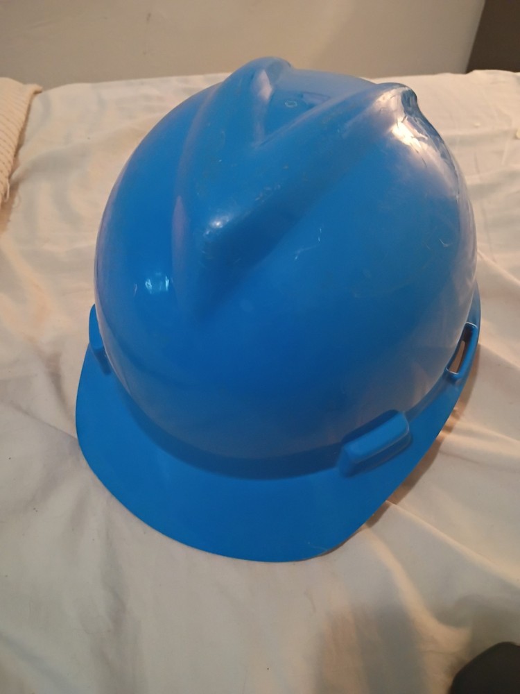 MSA V GARD Hard Hat Blue Adjustable Safety Head Protection large type 1 class E