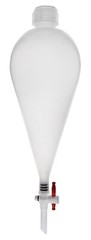 Eisco Labs 500ml Separatory Funnel with Cap, PTFE Key Stopcock – Polypropylene