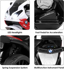 Costzon Kids Electric Ride on Motorcycle, Licensed BMW 6V Battery Powered Toy w/