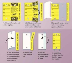 Self Laminating Self Protecting Versa Tags Key Tags with Rings 250 per Box
