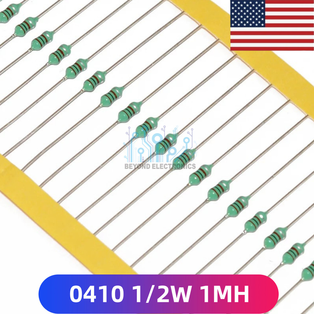 10PCS 0410 1/2W 1mH Axial Inductor ±10% Through Hole Color Ring Fixed Inductor