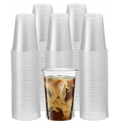 16 Oz Clear Plastic Cups PET Disposable Cold Cups With Lids and Straws for Party