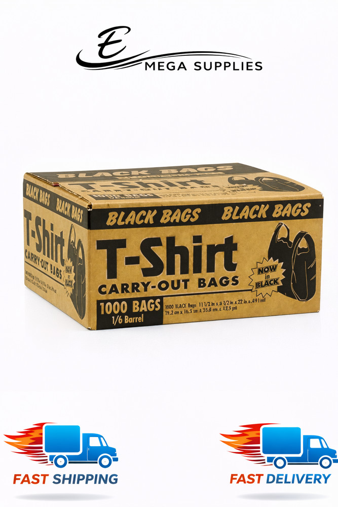 Black T-Shirt Carryout Bags (900 ct.) by Poly-America