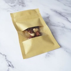 100 Kraft Craft Mylar Flat QuickQlick™ Pouches w/Clear Window Multiple Sizes
