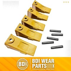 5pcs X156L Long Bucket Teeth + P156 Long Pins for Hensley Skid Steer + Excavator