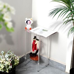 Modern Clear Acrylic Narrow Side Table for Small Spaces, 15.55″ L x 7.87″ W x…