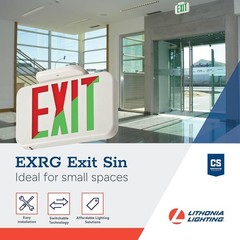 LED Exit Sign – Switchable Red & Green, Thermoplastic Design, Listed