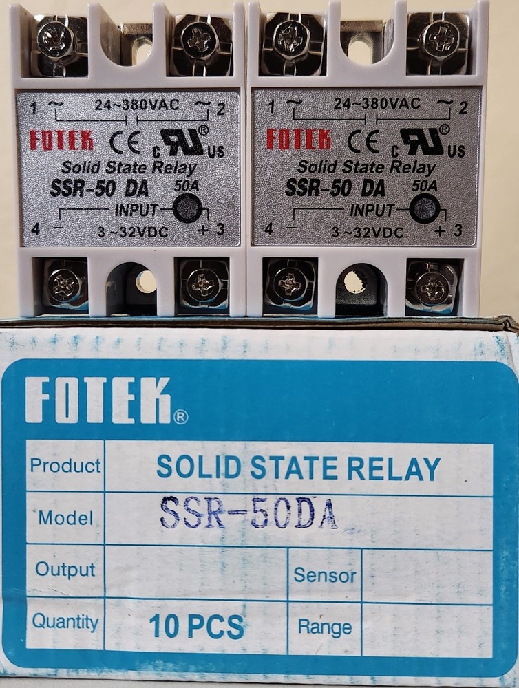 Fotek Solid State Relay SSR-50DA Module 3-32 VDC to 24-380 VAC, 50A max