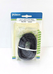 25FT Black EPDM Rubber Test Lead Wire – 5000V Hi Voltage- 18 AWG Stranded – 472