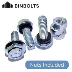 5/16-18 x 1” Grade 8.2 Hex Flange Grain Bin Bolts JS500 Plated w/ Washer & Nut