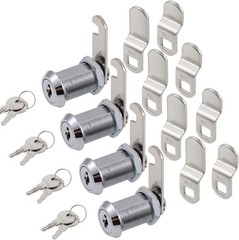Keyed Alike Cam Locks for Cabinets, Drawers, and Toolboxes – 4 Pack