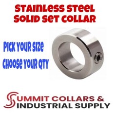 Stainless Steel Set Screw Shaft Collar, 1/8″ to 2″ ID, choose your size & qty!