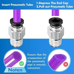 12 Pcs Push to Connect Fittings 1/4 Inch Tube OD X 1/8 NPT Air Line Fittings