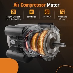 5HP SPL Air Compressor Electric Motor 3450 RPM 56 Frame 5/8″ Keyed Shaft ODP