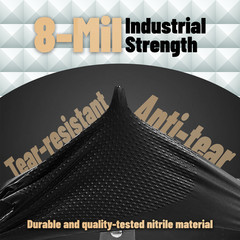 GP Craft Black Large Nitrile Gloves Diamond 8Mil Disposable Latex Free 1000/Case