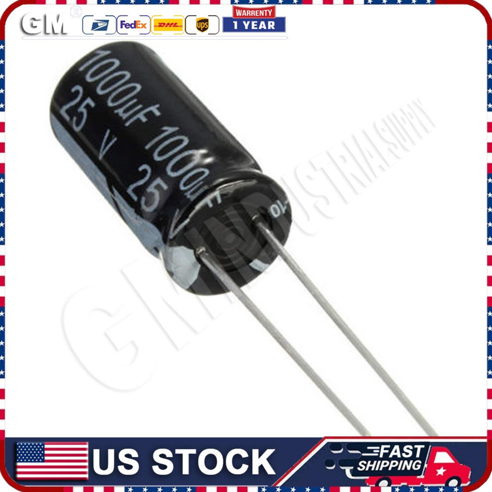 5pcs 1000uF 25V Electrolytic Capacitors Lot CD110