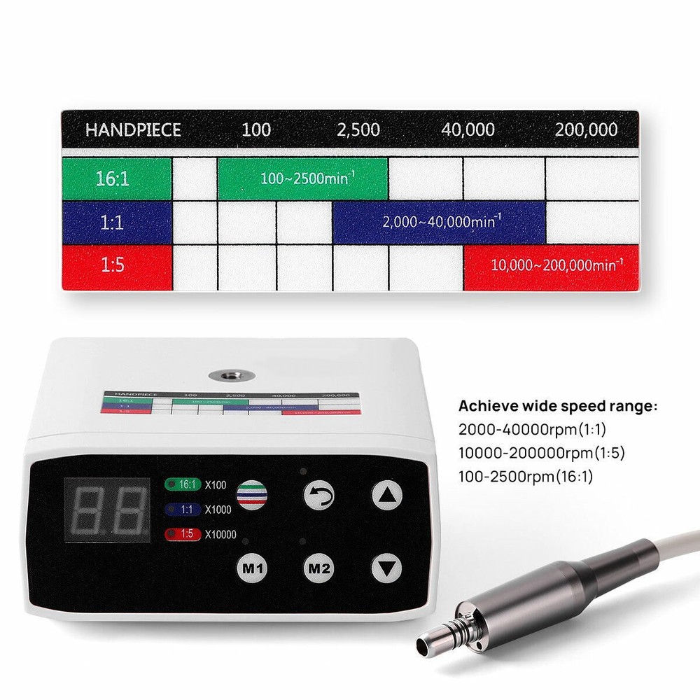 Dental Brushless LED Electric Motor 1:1/1:5/1:4.2 LED Contra Angle Handpiece