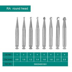 Dental Tungsten Carbide Low Speed Round Burs RA 1 2 3 4 5 6 7 8 For Contra Angle