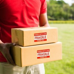 10 FRAGILE Handle with Care stickers DOT 2×3 inch Shipping Label UPS Fedex USPS