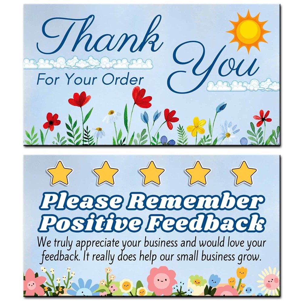 eBay Seller Thank You For Your Order Cards Small Business Leave A Review Notes