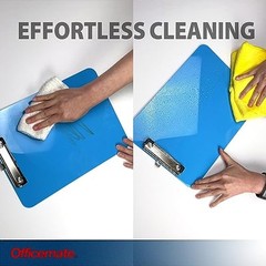 Blue Letter Size Clipboard with Low Profile Clip for Office and Travel Needs