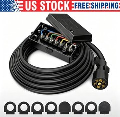 Premium 7-Way Trailer Plug with 7-Pin Weatherproof Wiring Harness Connector