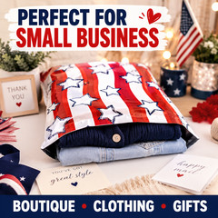 Stars & Stripes Poly Mailers 10×13 Patriotic Shipping Bags Self Seal