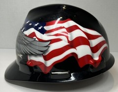 Hard Hat American Flag Eagle United States Of America USA Medium MSA V-Gard