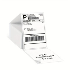 500 4×6 Fanfold Direct Thermal Shipping Labels for Zebra & Rollo Printers