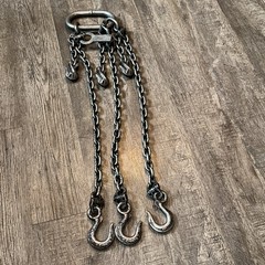 USA-Alloy USA 9/32”x 3’ Lifting Chain 6 Leg with Hooks hoist spreader Towing