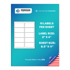 10000 Premium 2″ x 4″ Self Adhesive Address Labels 10 per sheet * 10 up*
