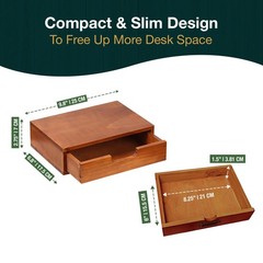 Single Drawer Desktop Storage Organizer in a Modern Wood Design (9.8”x6.9&
