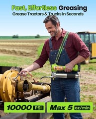Grease Gun with Lock-On Trigger for Effortless Greasing, Cordless Electric Greas